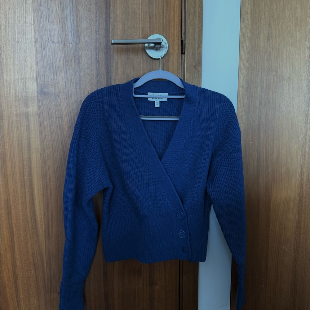 50% wool & Other Stories Deep Navy V-Neck Button Cardigan
